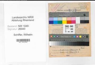 Entnazifizierung Wilhelm Schiffer , geb. 19.09.1905 (Maschinist)