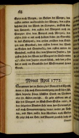 Monat April 1772.
