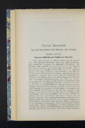 Erstes Capitel. Allgemeine Methodik und Technik der Resection.