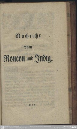 Nachricht vom Roucou und Indig