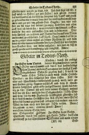 Gebeter in Todes-Noth.