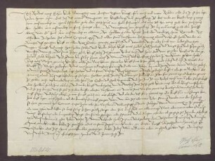 Endres Drach verschreibt sich gegenüber der Pfründe des Fronleichnams-Altars zu Grünsfeld wegen 1/2 Gulden Zins.