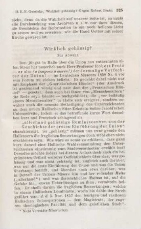 525-526 Wirklich gehässig? Zur Abwehr gegen Robert Prutz