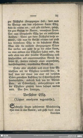 Versüßter Essig