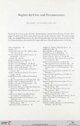 Register der Orts- und Personennamen