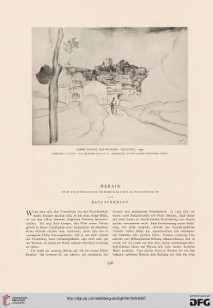 Derain: zur Ausstellung in der Galerie A. Flechtheim