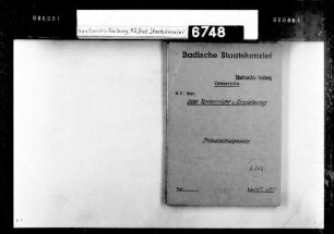 Gesetzliche Regelung des Privatschulwesens und des Privatunterrichts in Baden