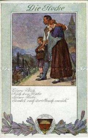 Illustration zum "Lied von der Glocke", Postkarte des Deutschen Schulvereins Nr.197
