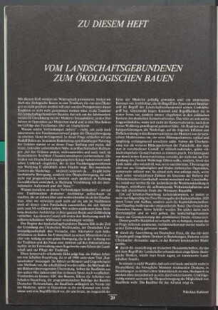 Zu diesem Heft