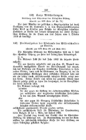 Kurze Mittheilungen : [II. Universitäten, Akademien etc.]