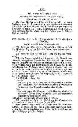 Kurze Mittheilungen : [II. Universitäten, Akademien etc.]