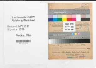 Entnazifizierung Otto Mertins , geb. 08.09.1877 (Verwaltungsangestellter)