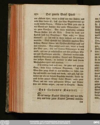 Das siebente Kapitel.