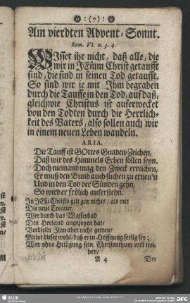 Am vierdten Advent-Sonnt.