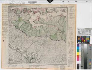 Katasteramt Soest  Kreis Soest, Meßtischblatt Arnsberg 4514, Farbige Einzeichnung mit Namensliste