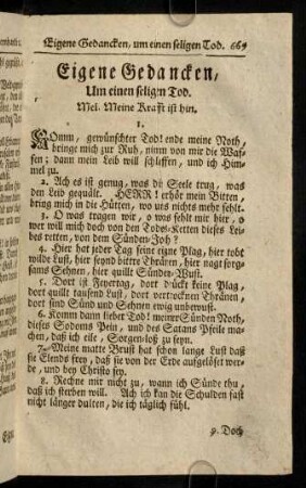 669-670, Eigene Gedancken, um einen seligen Tod