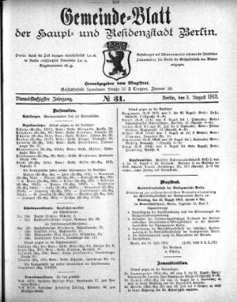 1913,31: No. 31, 3. August 1913