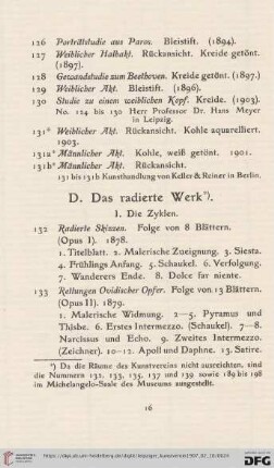 D. Das radierte Werk