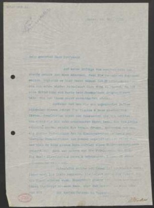 Brief an Willy Burmester : 24.05.1910