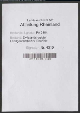 Sterberegister Solingen