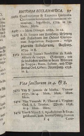 87-107, Vitae Sanctorum in 4. & 8.
