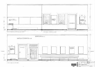 Spaichingen: Wandabwicklung - Wand Gaststätten- und Gepäckseite Empfangsgeb. Empfangshalle