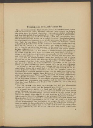 Utopien aus zwei Jahrtausenden