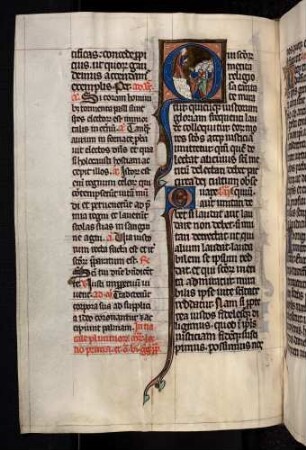 Historisierte Initiale: Q(ui sanctorum merita religiosa): Bergpredigt