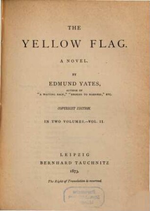 The yellow flag : a novel. 2