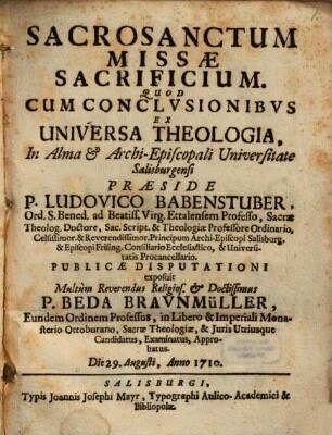 Sacrosanctum Missae Sacrificium