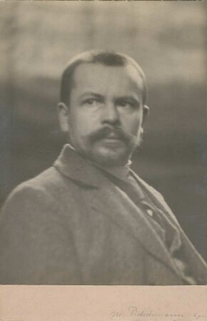 Max Pietschmann : Ernst Max Pietschmann (1865-1952, deutscher Maler, Schüler von Ferdinand Pauwels). Fotografie mit Autograph aus: Nachlass Ferdinand Pauwels (1830-1904). Dresden: SLUB Mscr.Dresd.App.2340,319