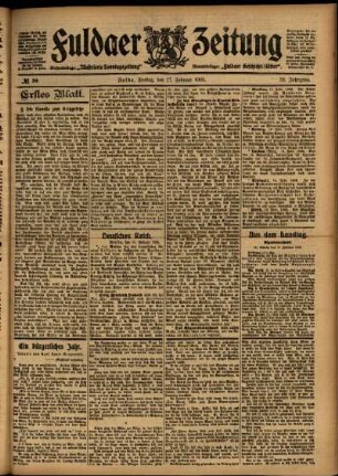 Erste Ausgabe vom Freitag, den 17. Februar 1905.