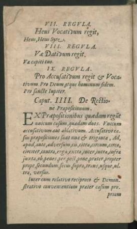 Caput. IIII. De Rectione Praepositionum.