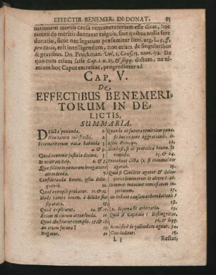 Cap. V. De Effectibus Benemeritorum In Delictis.