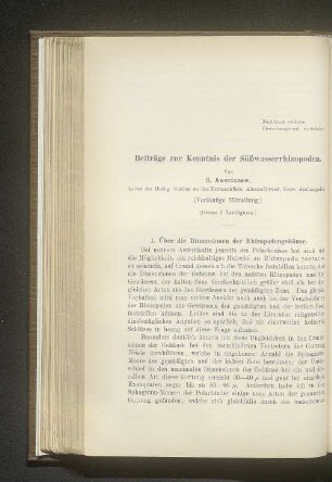 Beiträge zur Kenntnis der Süßwasserhizopoden.