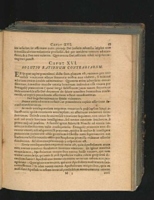 Caput XVI. Solutio Rationum Contrariarum.