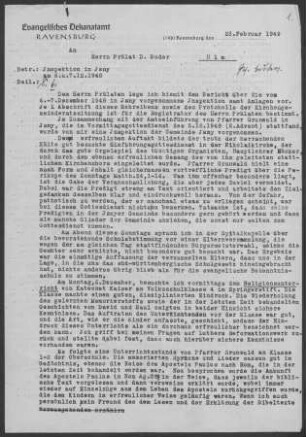 Isny: Inspektionsbericht 1948