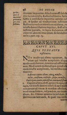 Caput XVI. Quis Teneatur restituere