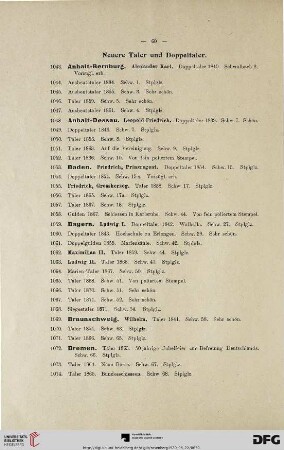 Neuere Taler und Doppeltaler (Nr. 1043-1306)