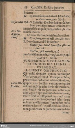 Caput XIX. Juniperina Medicamenta In Morbis Lienis Examinat