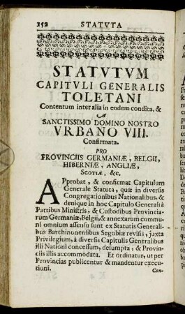 Statutum Capituli Generalis Toletani[...]