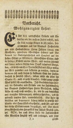 Vorbericht.
