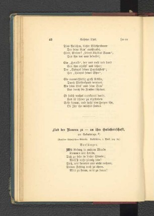 Lied der Bauern zu _ an ihre Gutsherrschaft.