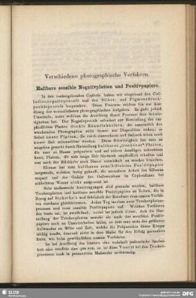 Verschiedene photographische Verfahren