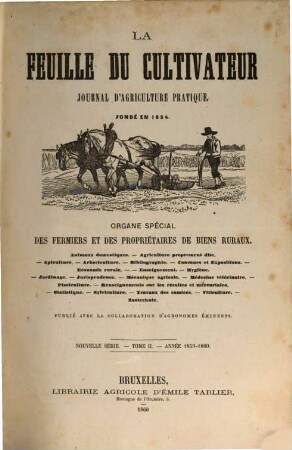 La Feuille du cultivateur, 2. 1859/60 (1860)