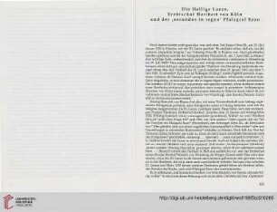 Die Heilige Lanze, Erzbischof Heribert von Köln und der ‚secundus in regno‘Pfalzgraf Ezzo