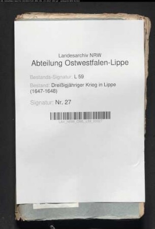 Kriegsdrangsale der Stadt Blomberg