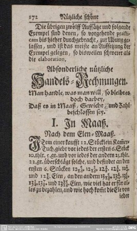 Absonderliche nützliche Handels-Rechnungen