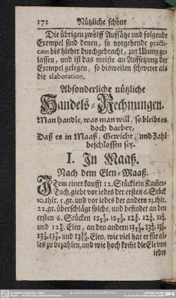 Absonderliche nützliche Handels-Rechnungen