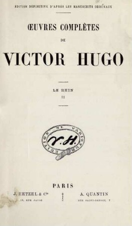 Le Rhin, 2: Œuvres complètes de Victor Hugo